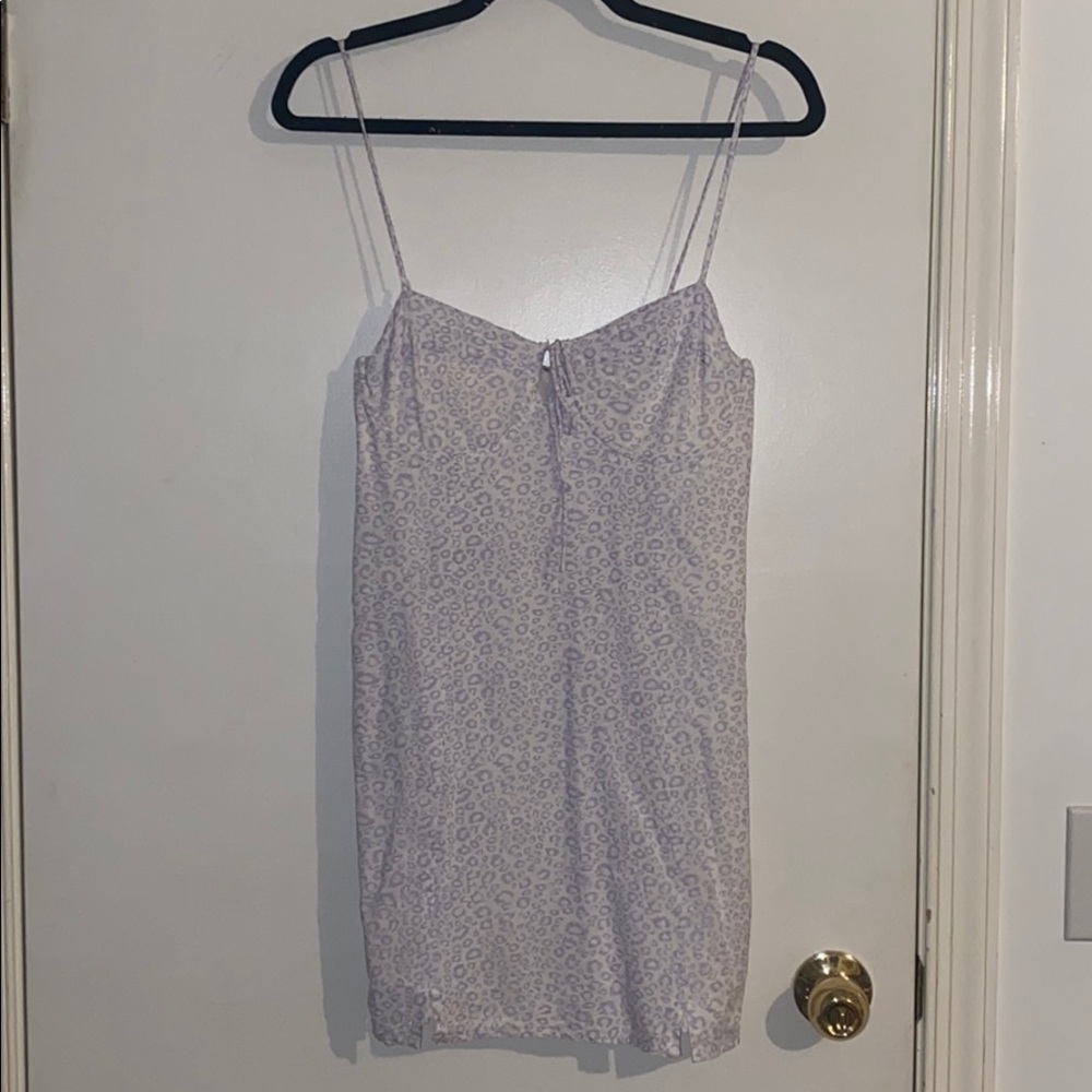 Princess Polly Purple Cheetah Slip Tie Dress